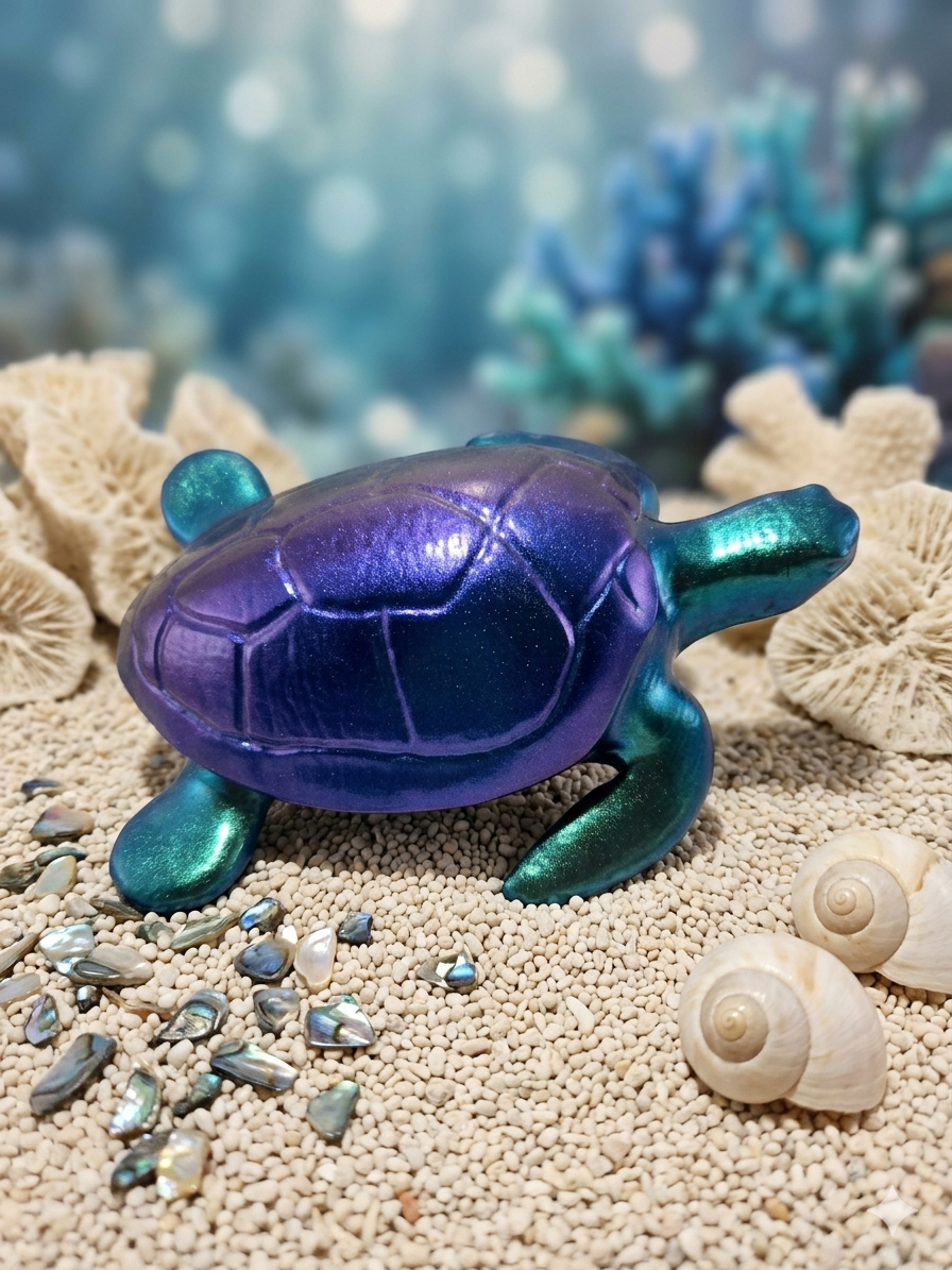 Chameleon Sea Turtle Figurine