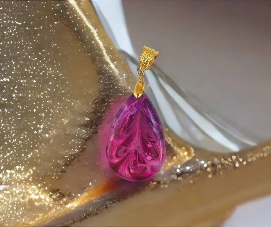 Magenta and Violet Teardrop Pendant