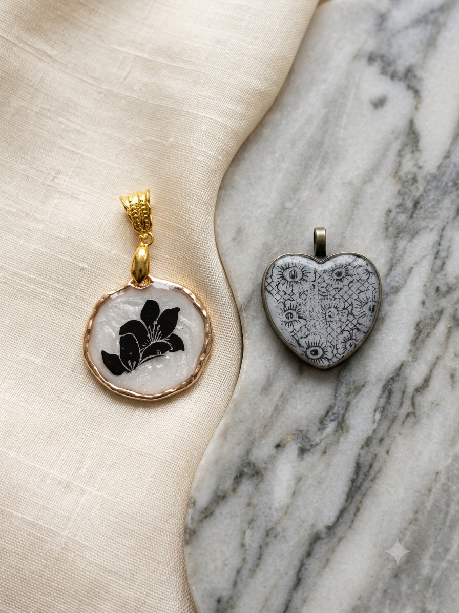 Black and White Statement Pendants