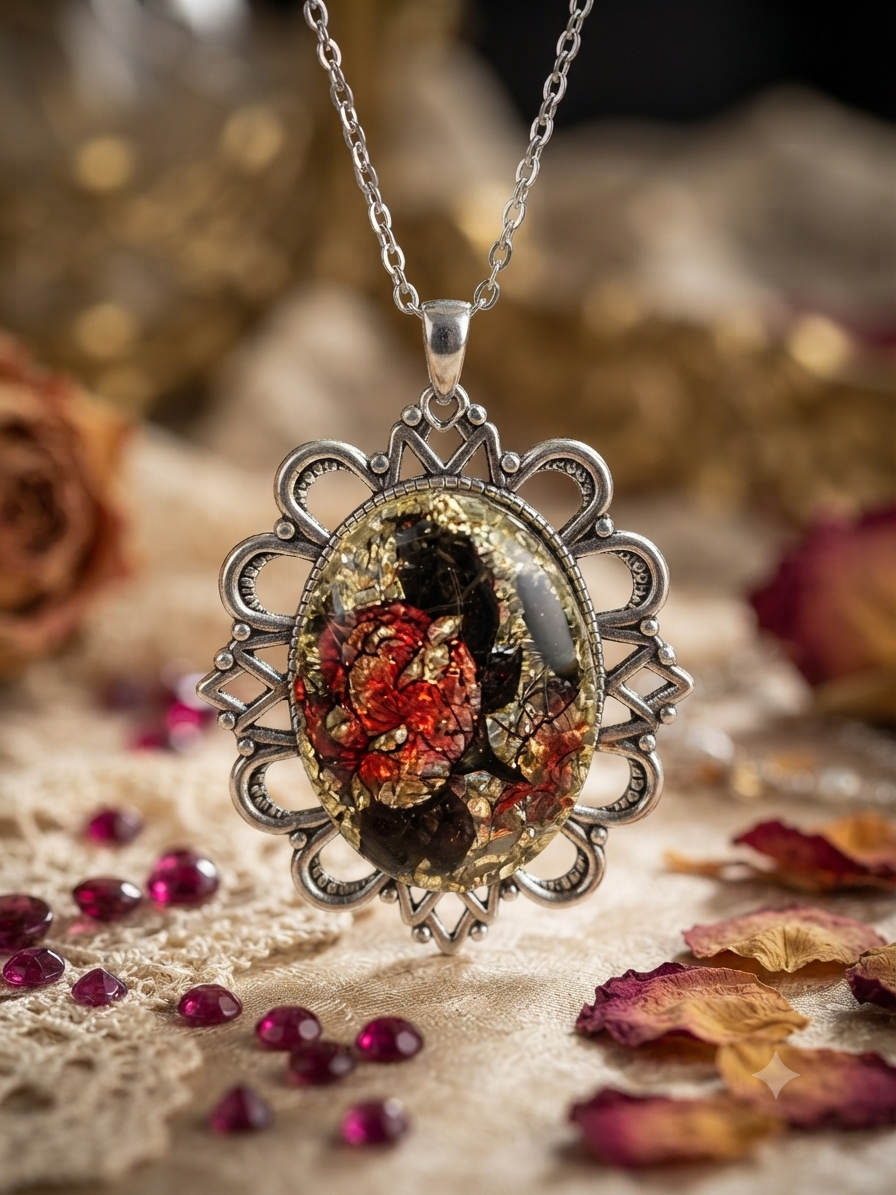 Floral Cameo Pendant