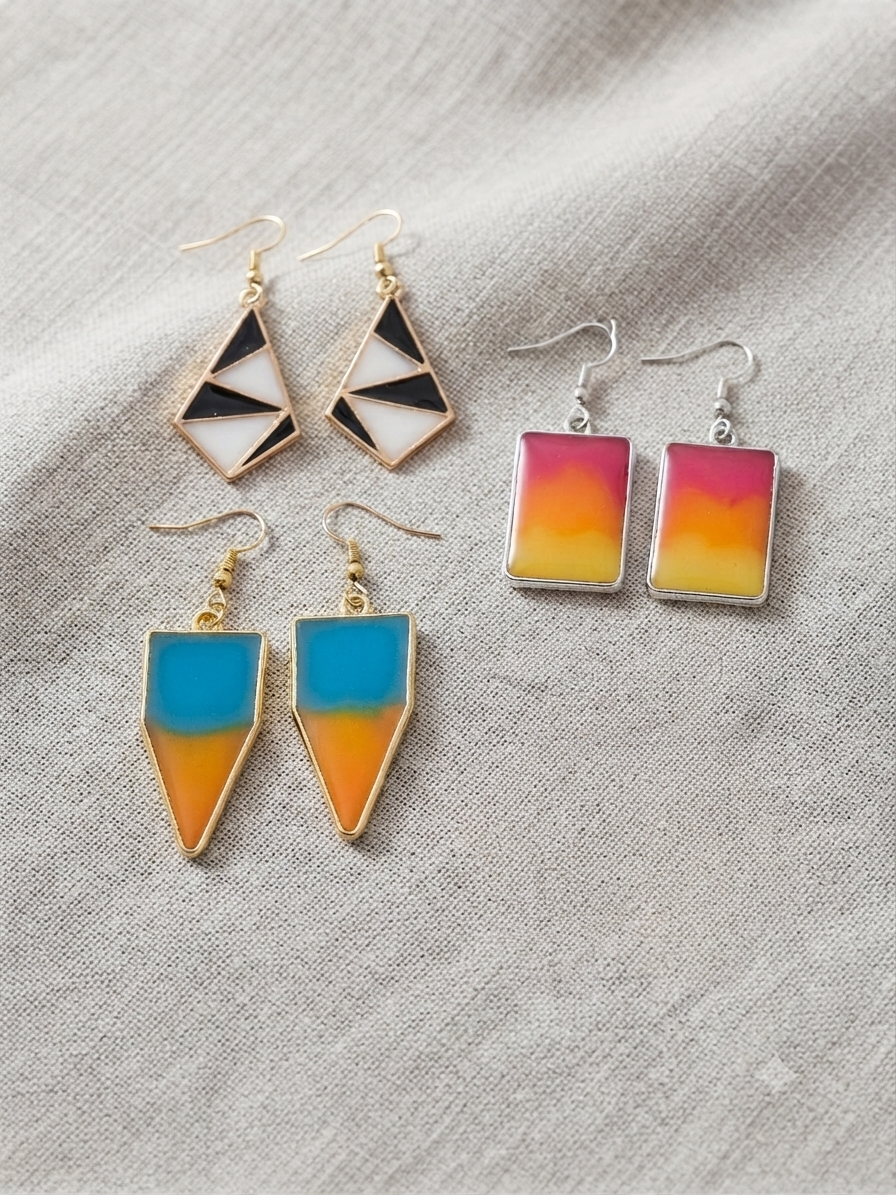 Vibrant Geometric Earrings