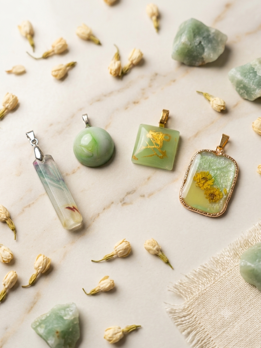 Botanical & Jade-Style Pendants