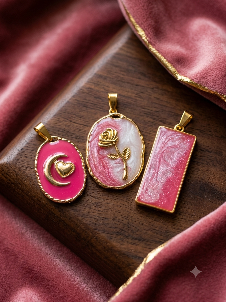 Pink & Gold Pendants