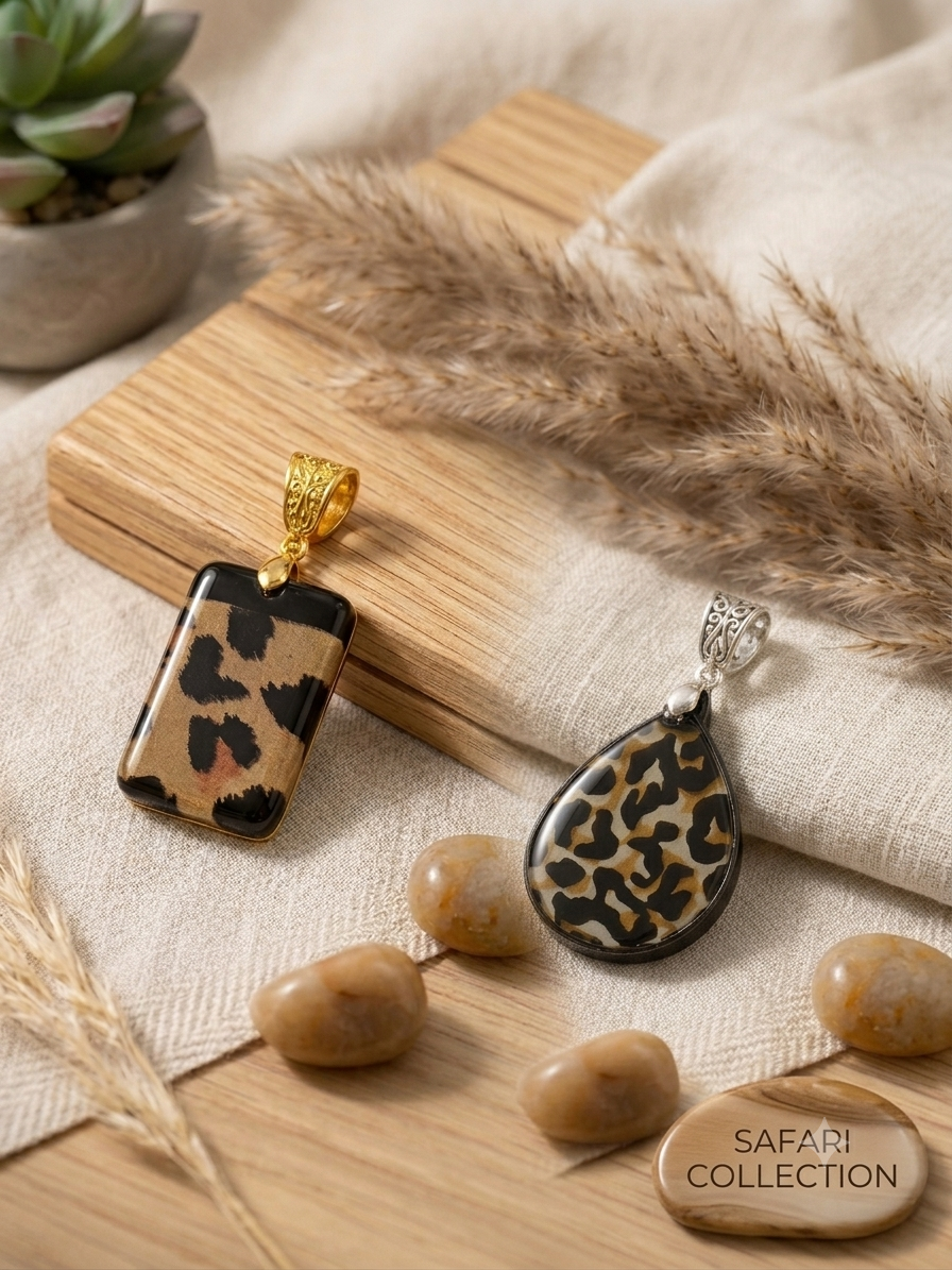 Safari Elegance Leopard Print Pendants