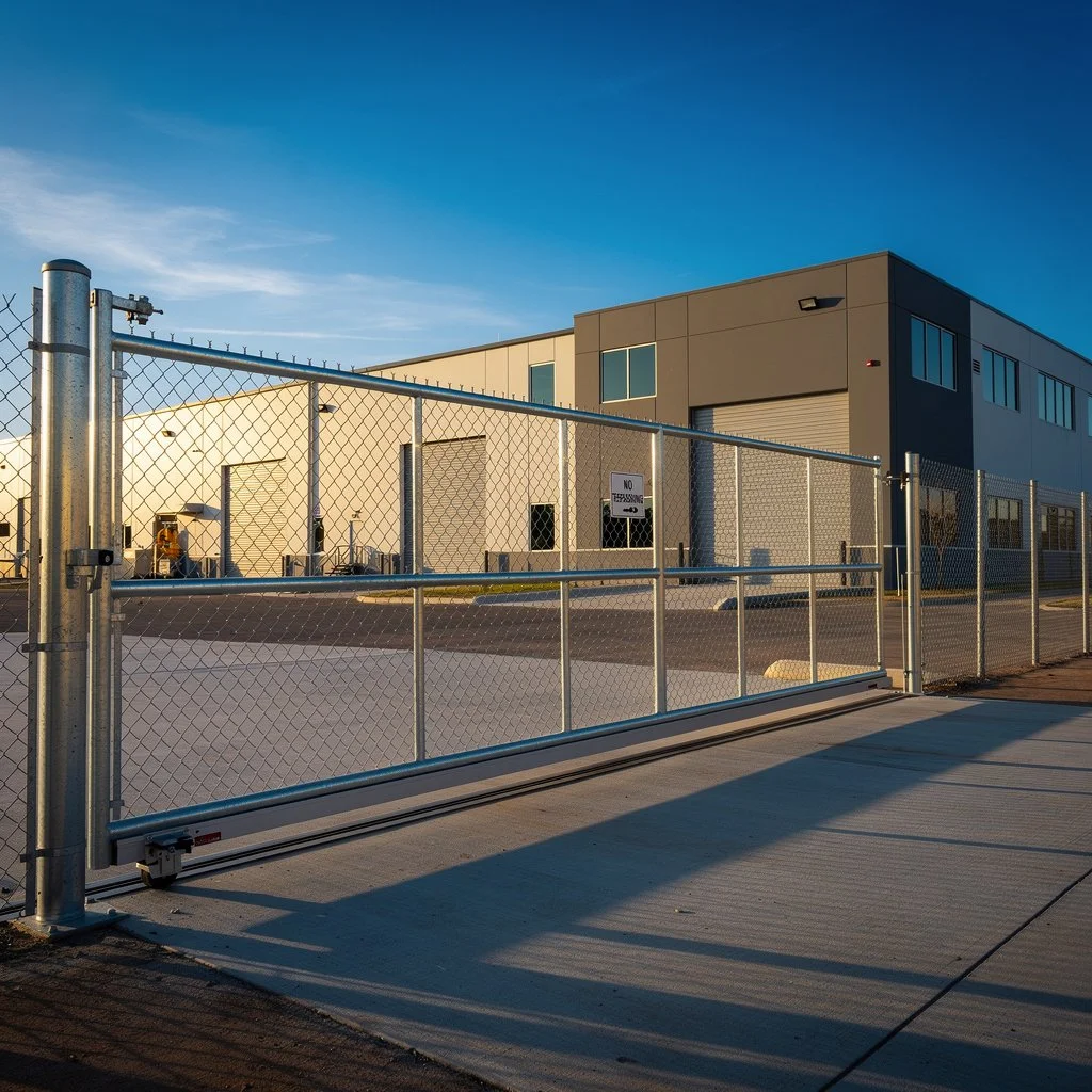 Commercial chain link fence installation in Katy TX