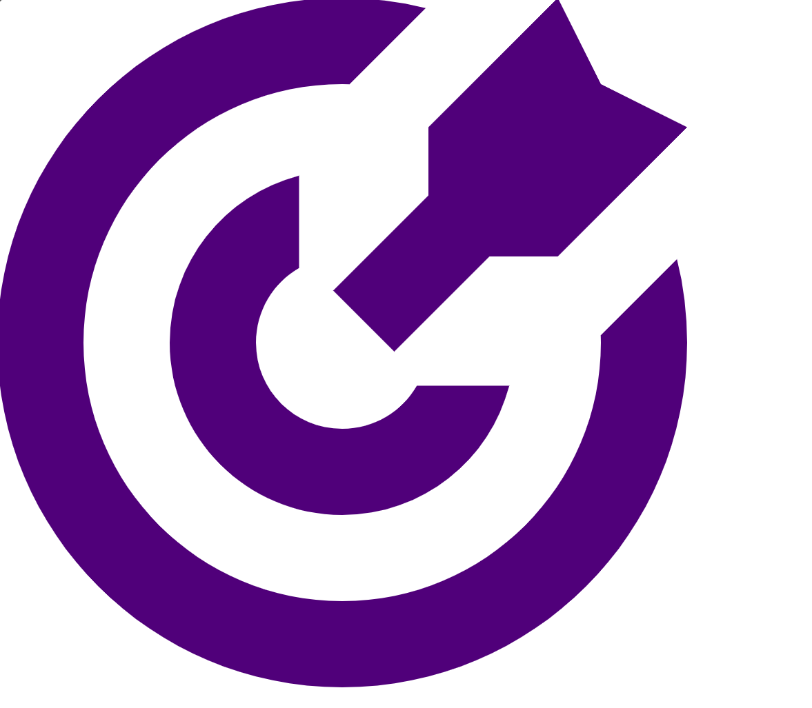 Abstract purple and white graphic design with circular and geometric shapes.
