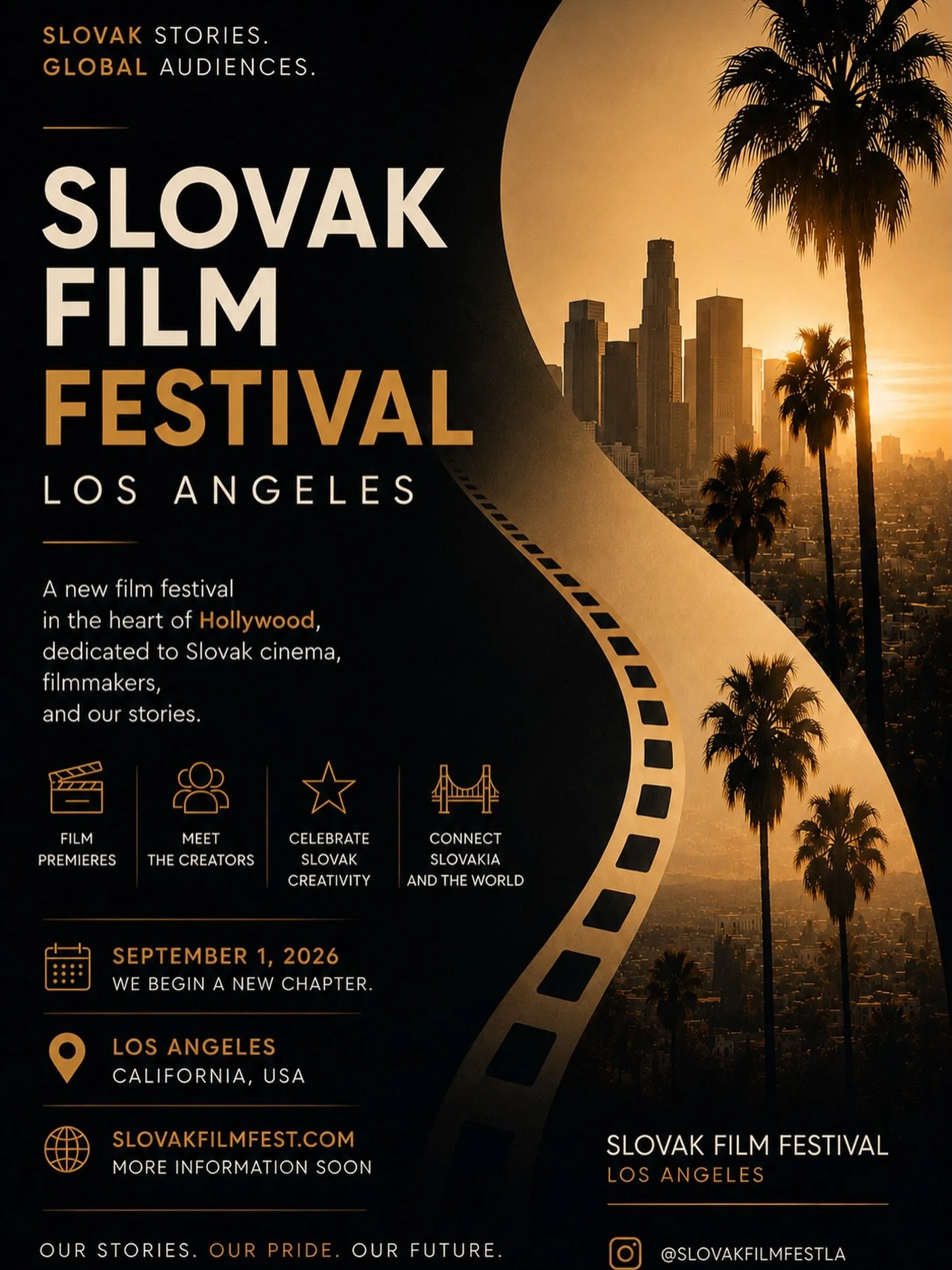 🇺🇸 English

Slovak stories deserve a global audience. 🎬🇸🇰🇺🇸

We are proud to introduce the Slovak Film Festival Los Angeles, a new festival dedicated to celebrating Slovak cinema, filmmakers, and stories in the heart of the entertainment indus