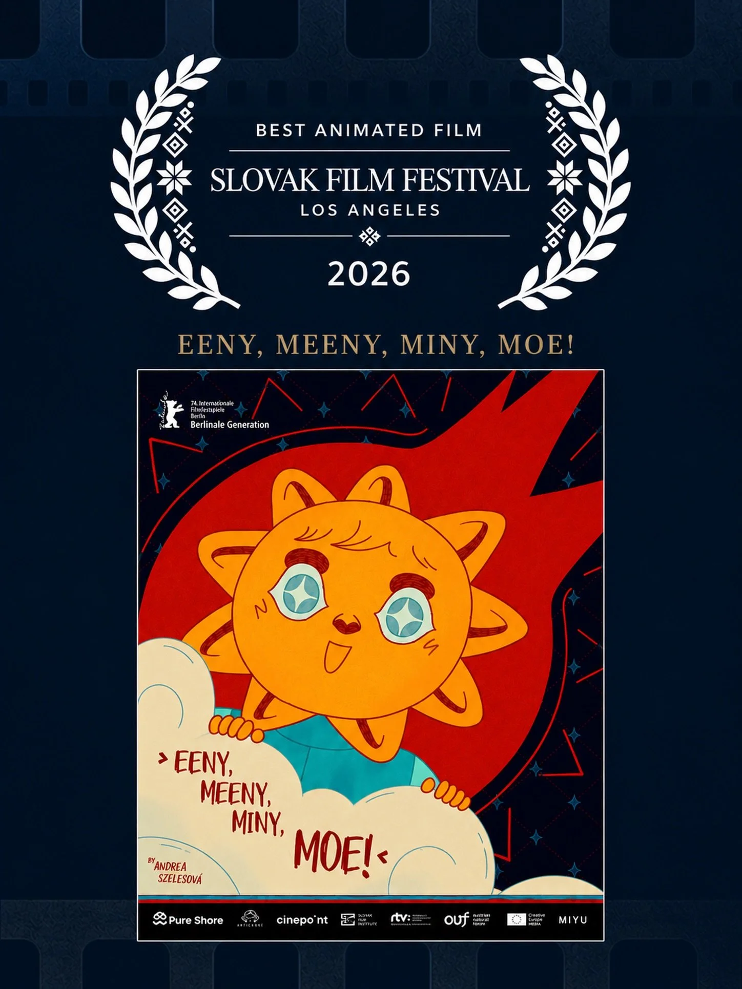 Congratulations to Andrea Szelesov&aacute;, director of Eeny, Meeny, Miny, Moe!, winner of Best Animated Film at the inaugural Slovak Film Festival Los Angeles. 🏆✨

Andrea is a Slovak director and animator whose work has already traveled to festival