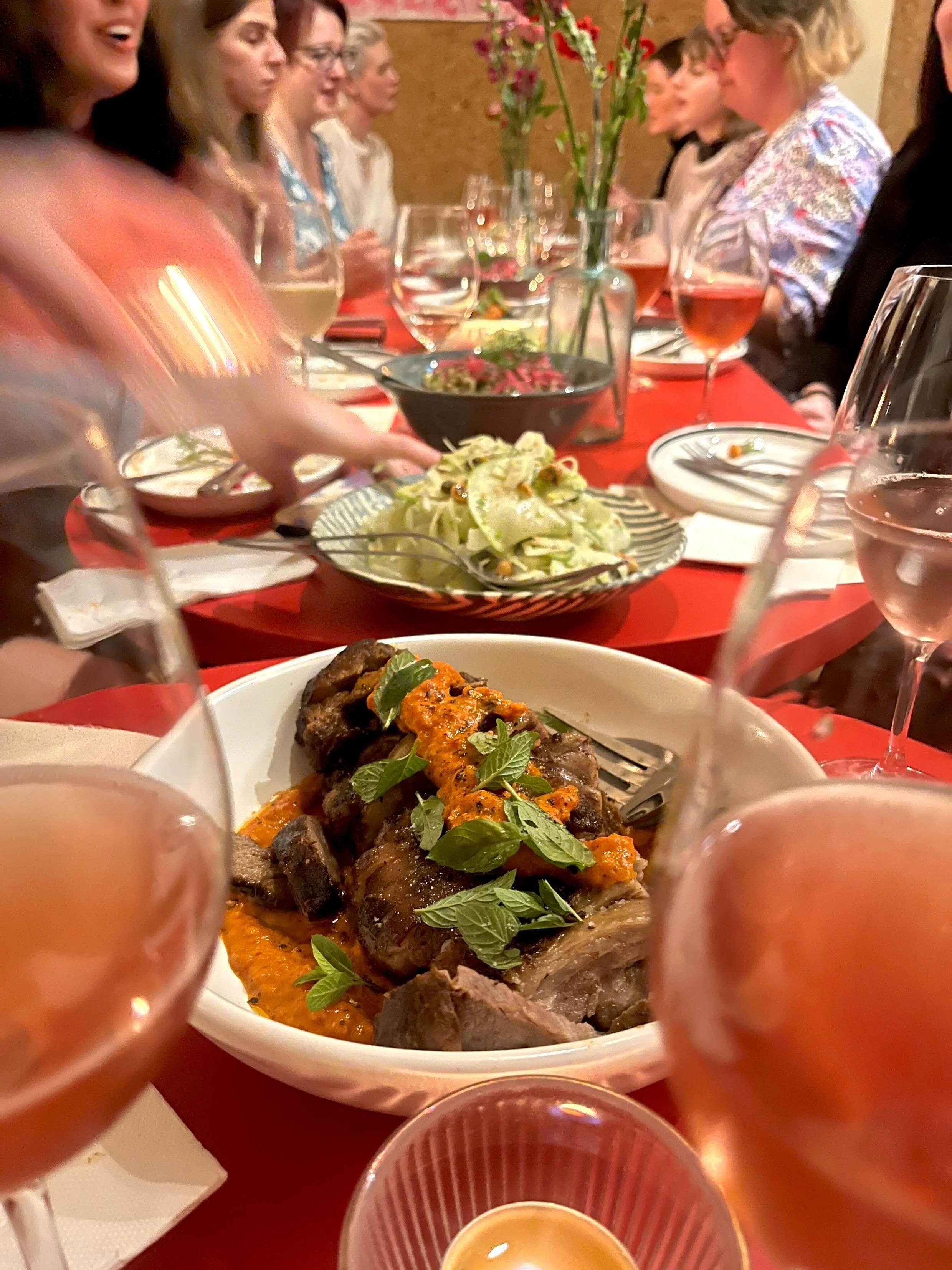 Peaches Cafe - Hire our space for your next event.  Private intimate, relaxed dinner‑party style evening for between 15 to 20 people at $165 per head. Natural Wines, quality kai and special desserts.