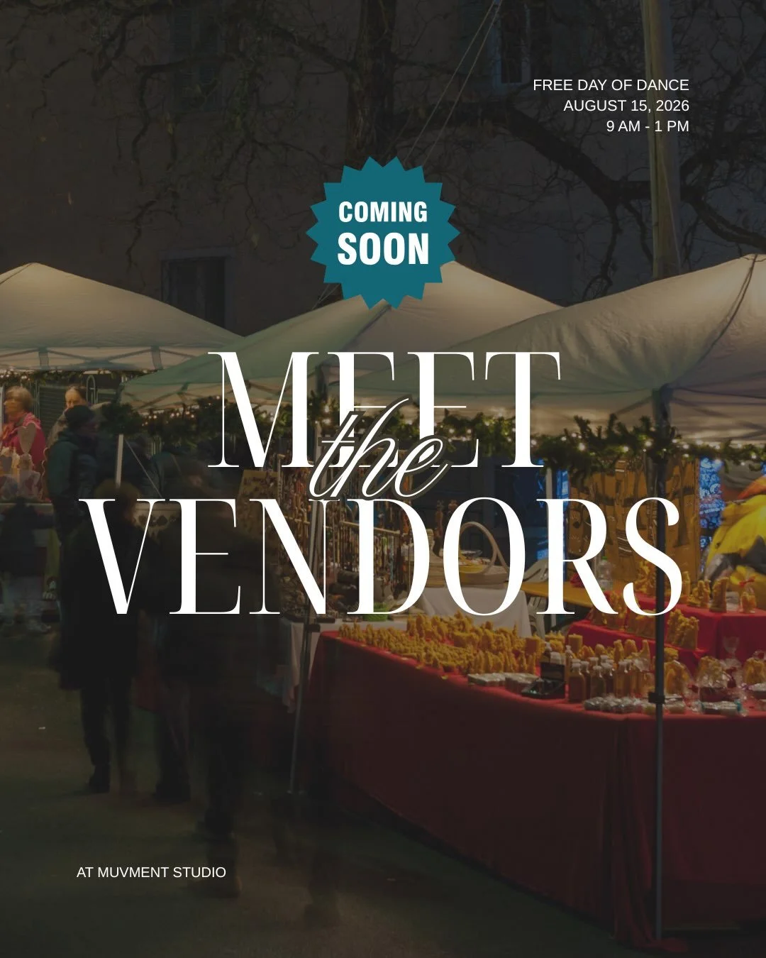 ✨ Something exciting is coming&hellip; ✨

Starting tomorrow, we&rsquo;ll be introducing the incredible vendors joining us for our Free Day of Dance on Saturday, August 15, from 9:00 AM&ndash;1:00 PM at MuVment Studio!

We&rsquo;re so excited to showc