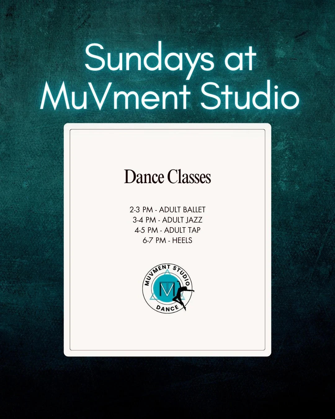 ✨ SUNDAYS AT MuVMENT: ADULTS ONLY ✨

Sundays are for the grown-ups. 💃🔥

No kids&rsquo; classes. No sitting on the sidelines. Just a full day of movement made for YOU.

Whether you&rsquo;re brand new to dance, getting back into it, or looking for an