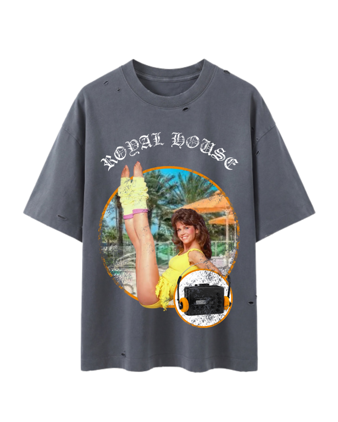 Vintage Washed Distressed Boxy Oversized GLP1 Tee