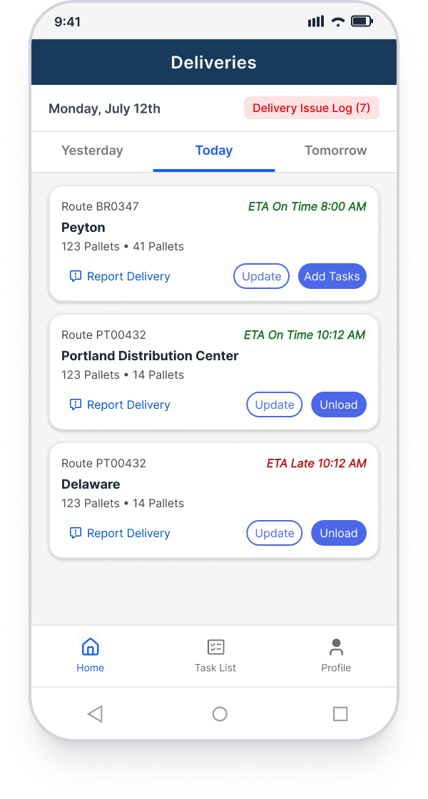 Delivery Wireframe