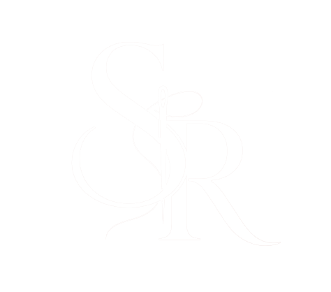 A black background with white intertwined initials 'S', 'L', and 'R' in an elegant, serif font.