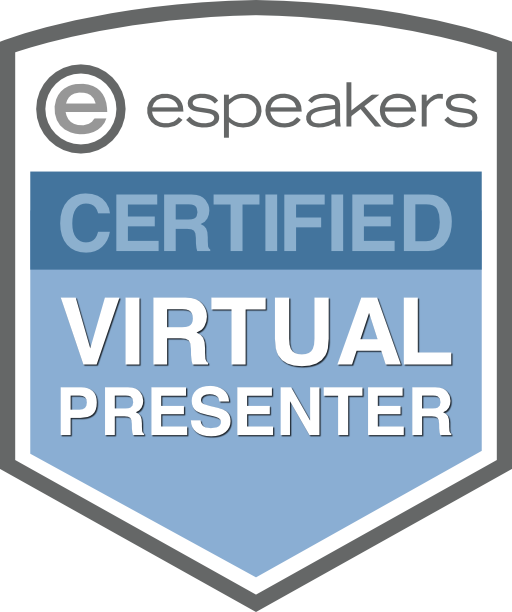 Badge for eSpeakers Certified Virtual Presenter