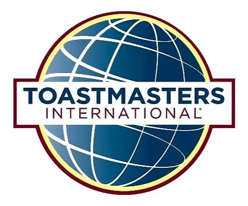 Toastmasters International logo featuring a globe with latitude and longitude lines and the organization's name written across it.