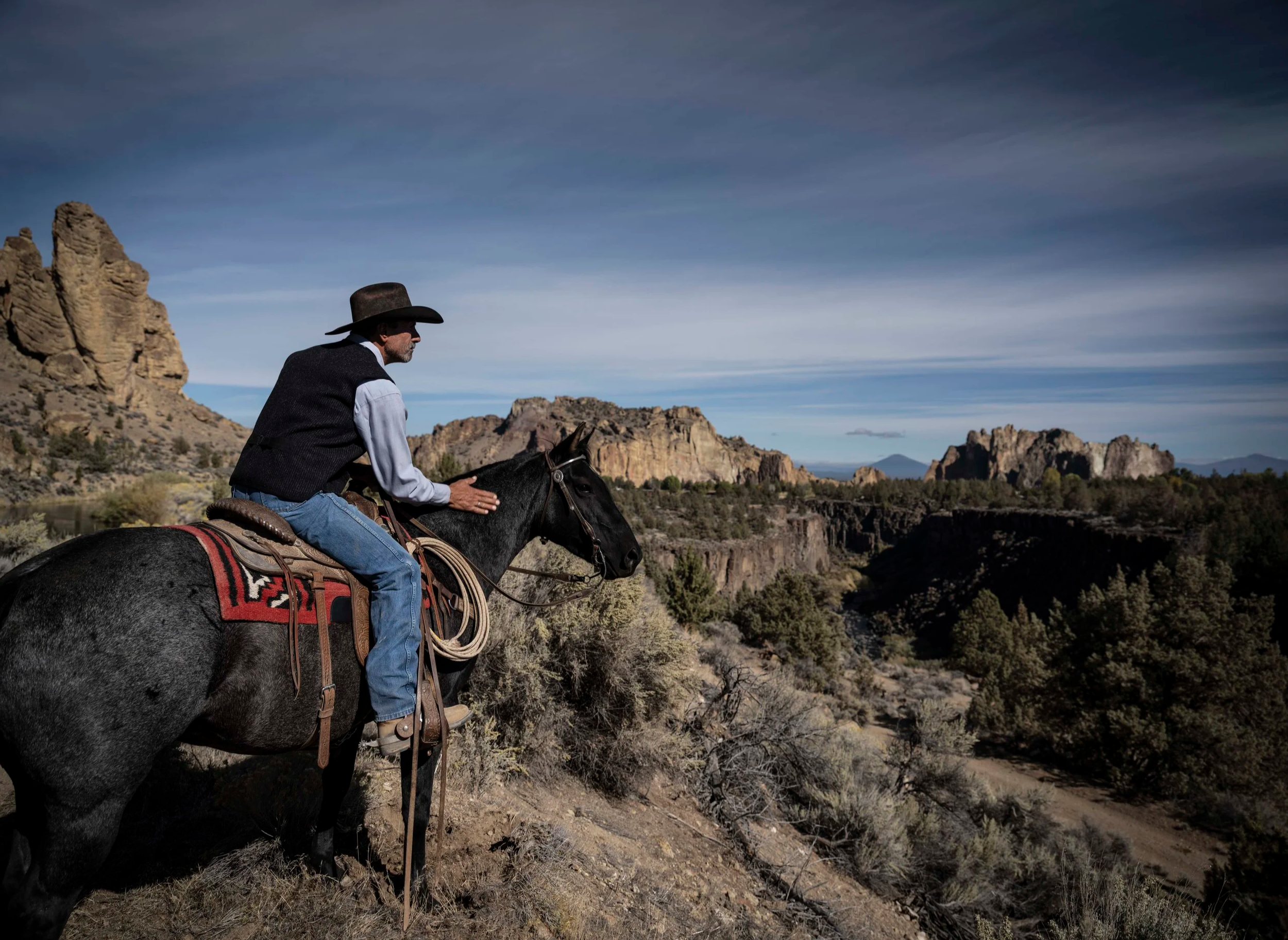 expert horse trainer in Central Oregon filmed and photographed by Gary Nolton for On Point Credit Union