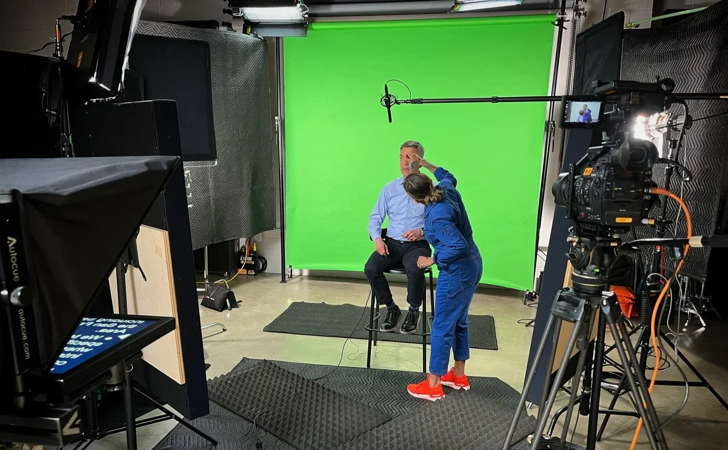 Limbo Films crew filming with green screen in a studio for Netflix