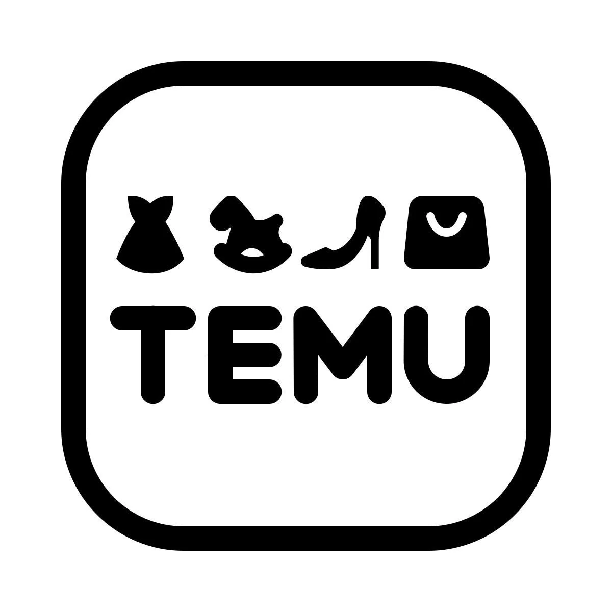 Logo with four African-inspired icons above the word 'TEMU' in bold letters, enclosed in a rounded square.