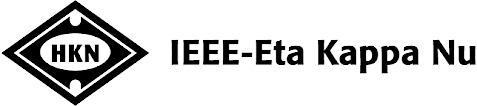 Black and white logo of IEEE-Eta Kappa Nu with diamond shape and the text 'IEEE-Eta Kappa Nu'