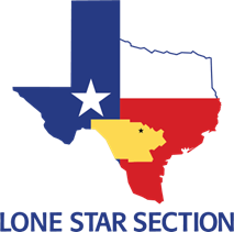 Outline of Texas with the Lone Star Section logo beneath