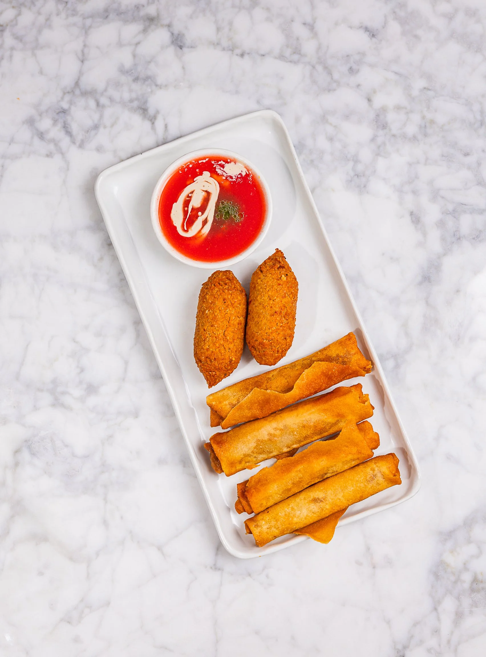 Beef Cigar and Kibbeh Plate