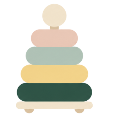 Stacked colorful rounded pillows in a pyramid shape.