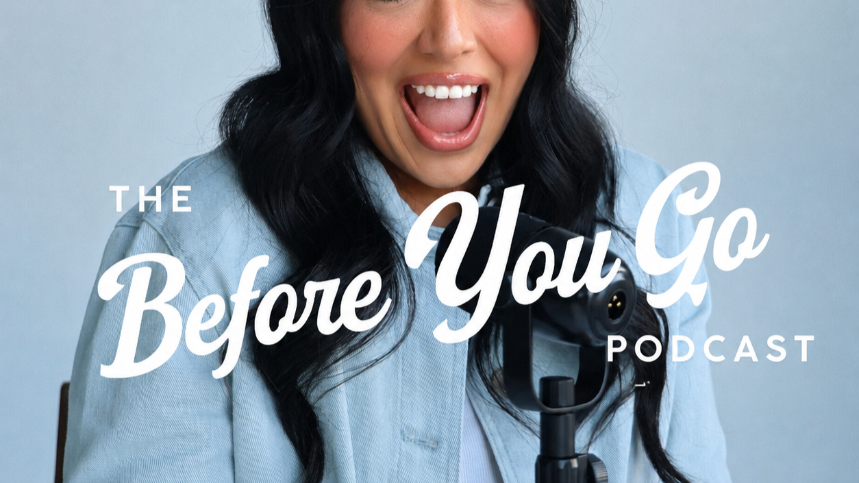 Shannon Ortiz recording for the Before You Go Podcast, a show exploring faith, truth, perspective, and life's biggest questions.