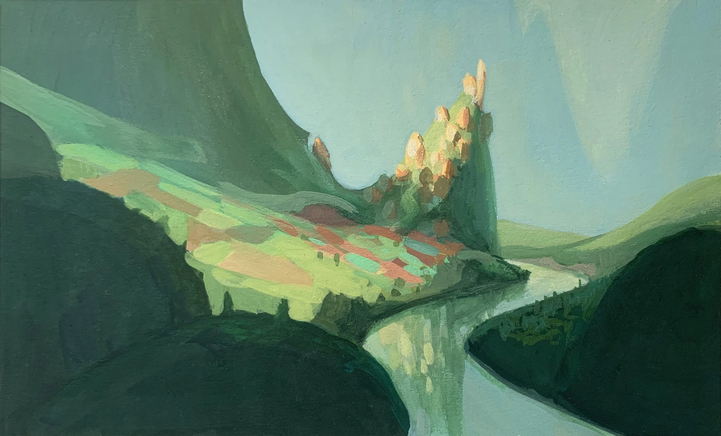 "The Emperor's New Groove" color study - gouache on board