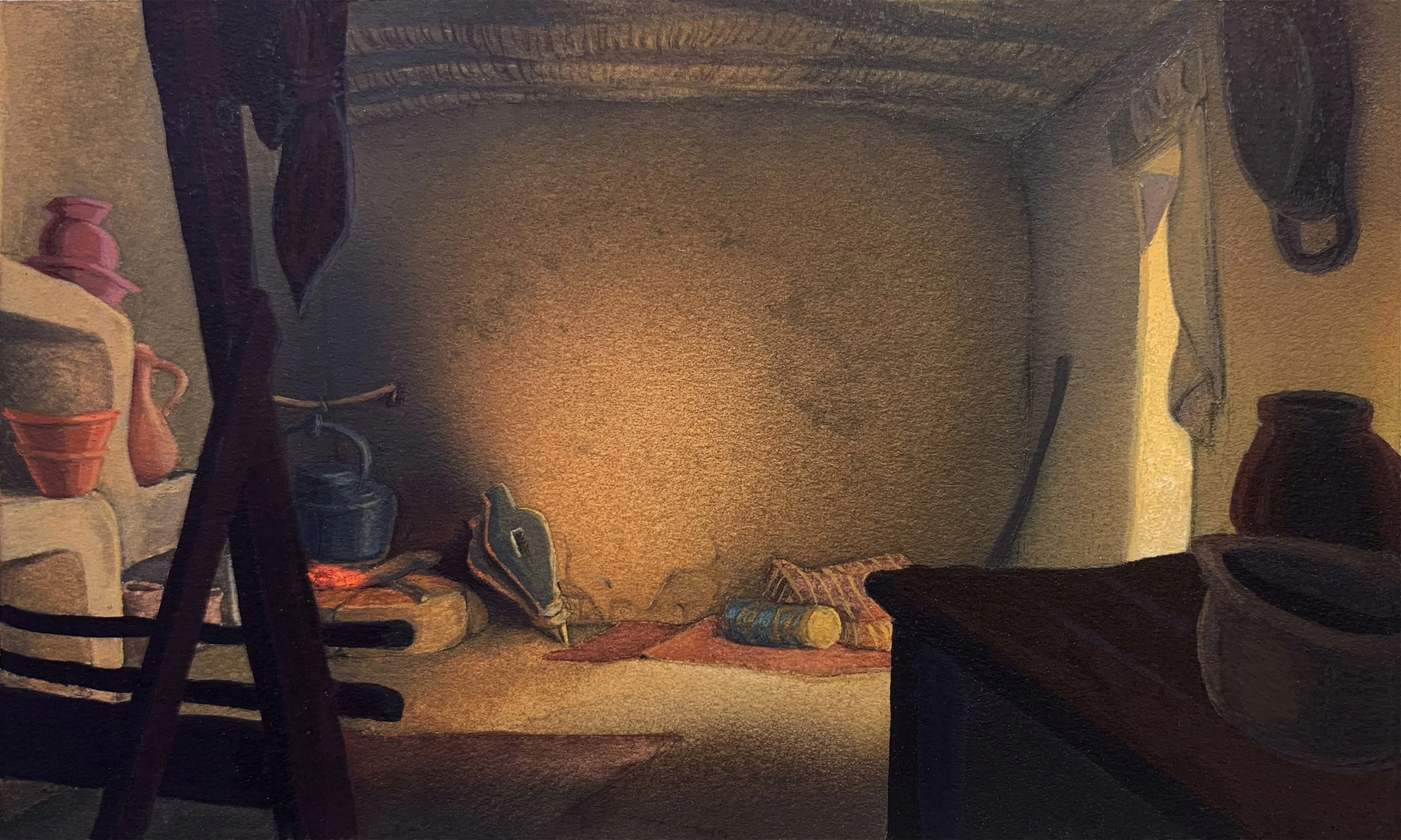 "Aladdin" - color study over layout design - gouache on board