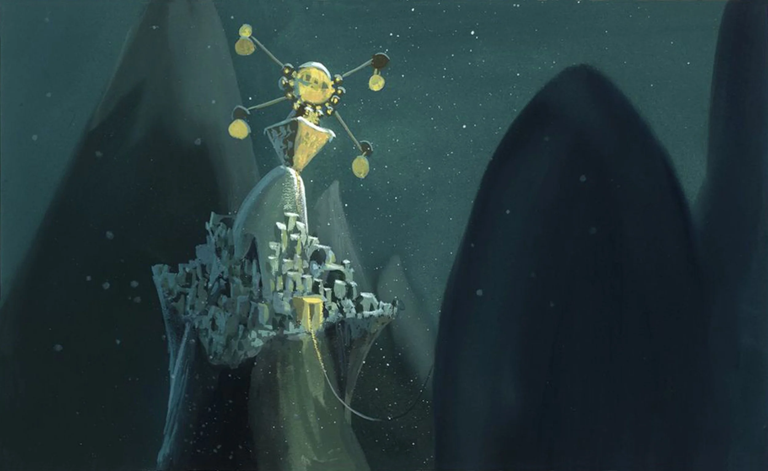 "The Emperor's New Groove" vis/dev - gouache on board