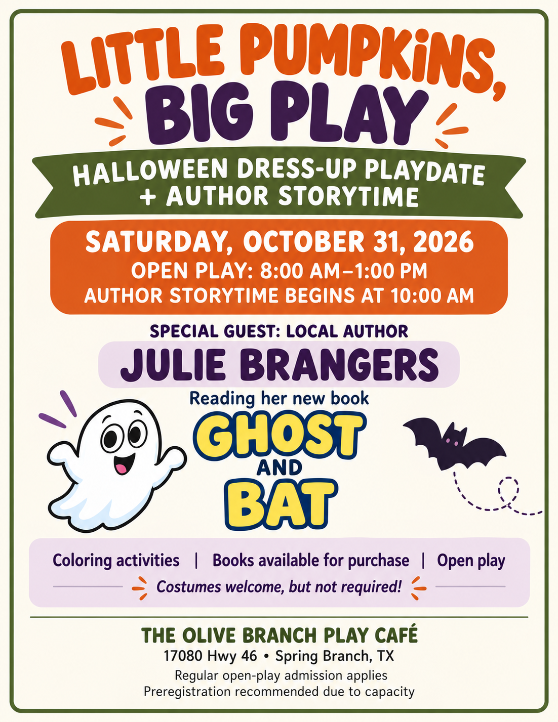 📚🎃 Story Time &amp; Craft - Julie Brangers author reading: Ghost &amp; Bat 
