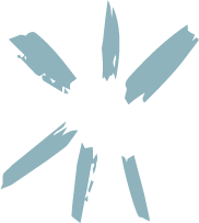 Abstract design with light blue brush strokes arranged in a star-like pattern on a black background.