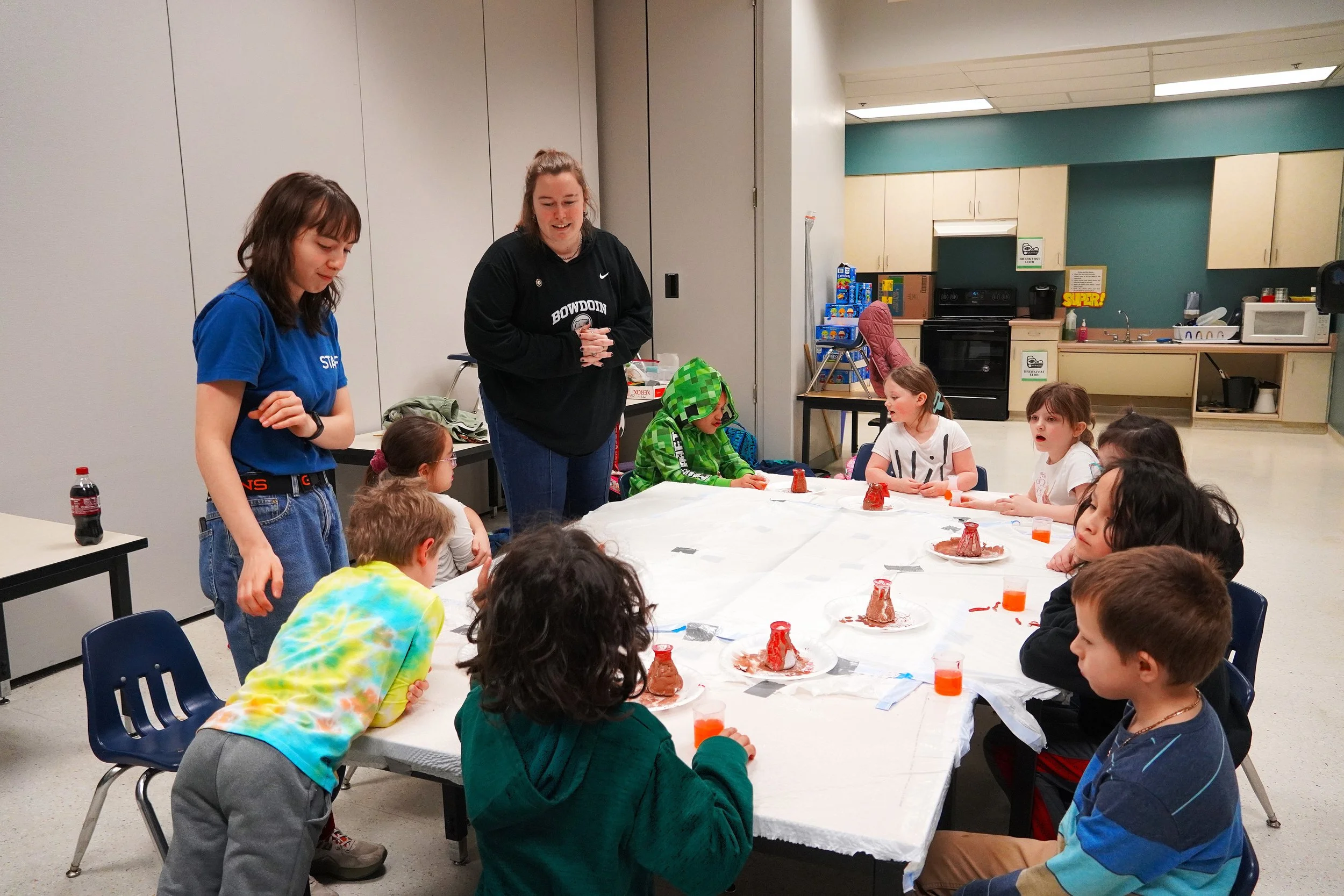 Children in Sitka doing a craft with instructors from the Sitka Recreation Foundation.