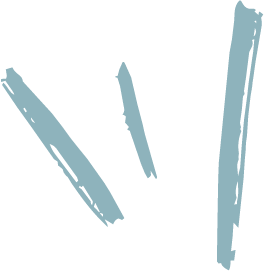 A cluster of blue stylized lines and shapes against a black background.