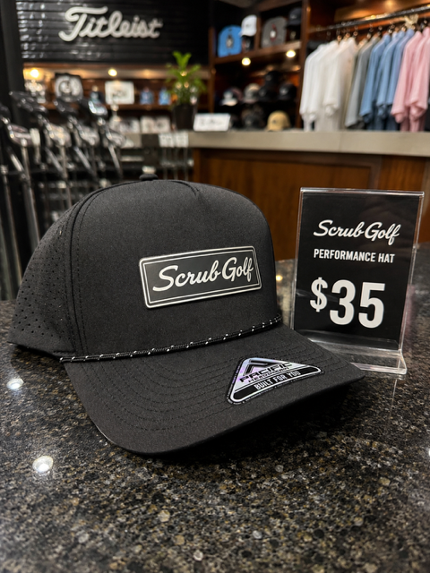 Scrub Golf Performance Rope Hat Black