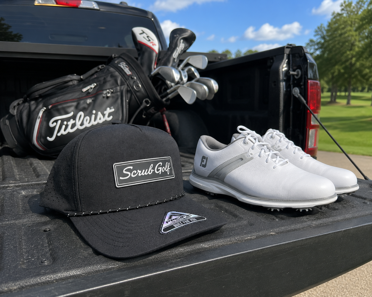 Scrub Golf Performance Rope Hat Black