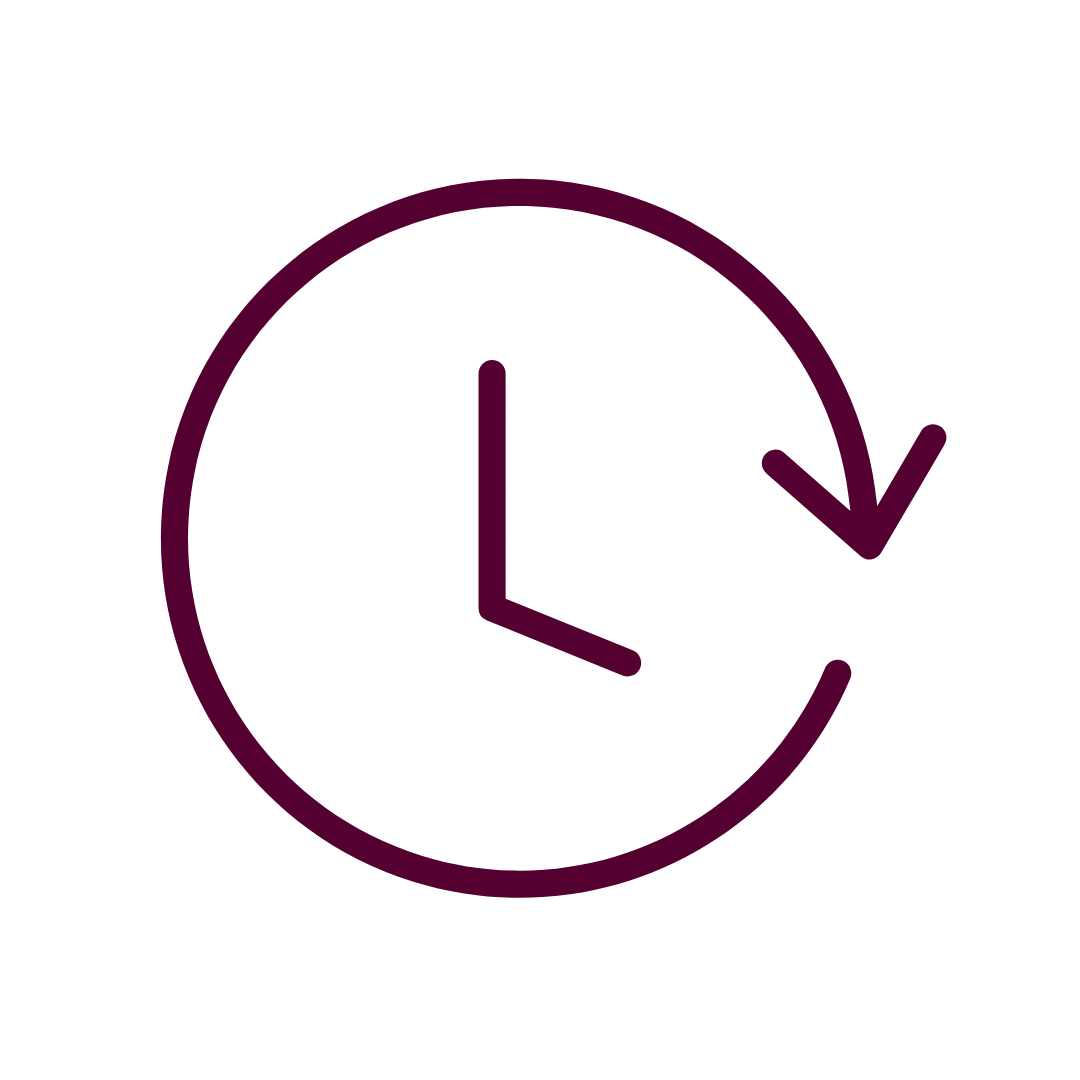 Clock with an arrow indicating the passage of time or a deadline.