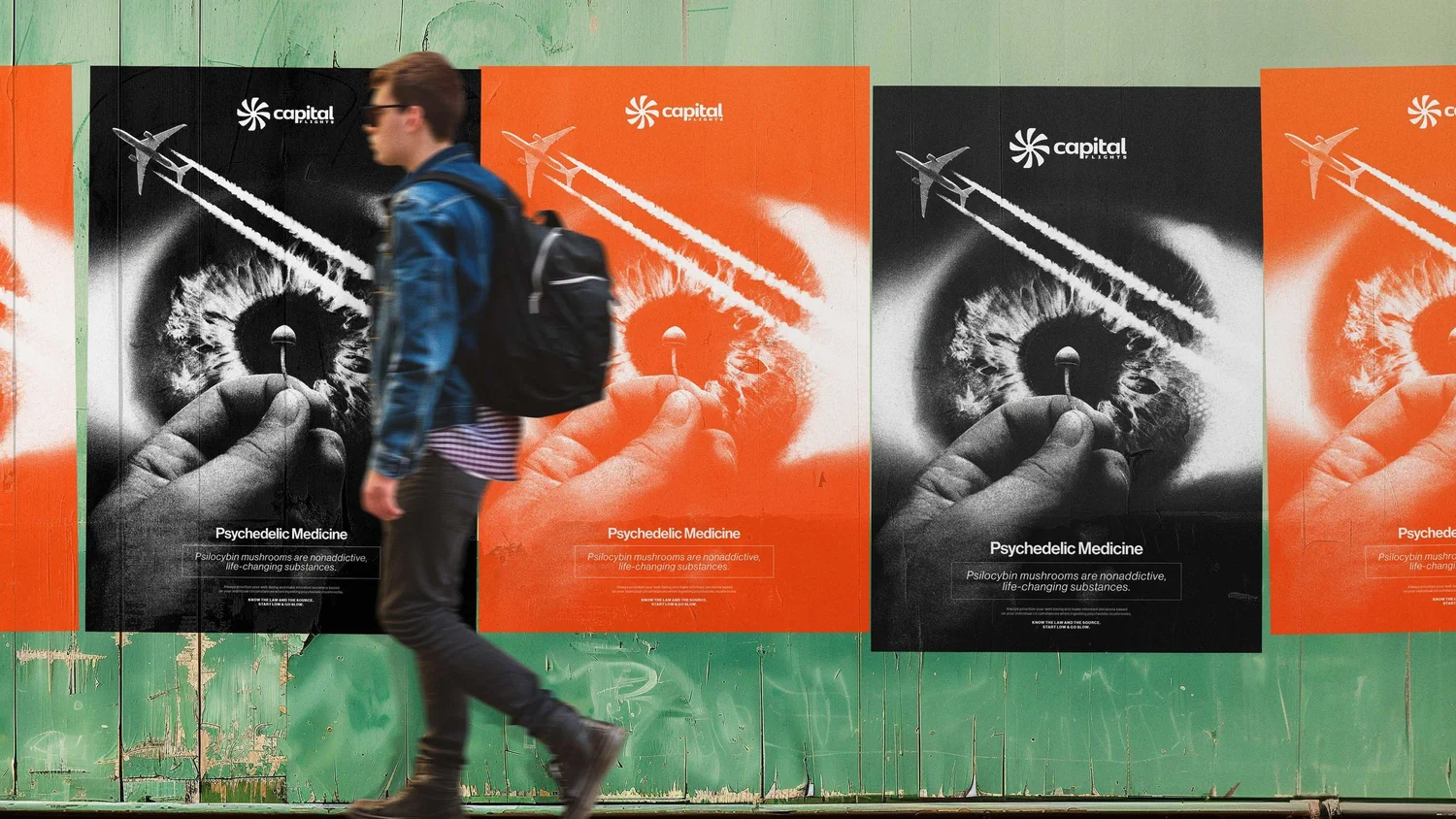 Capital Flights street poster mockup