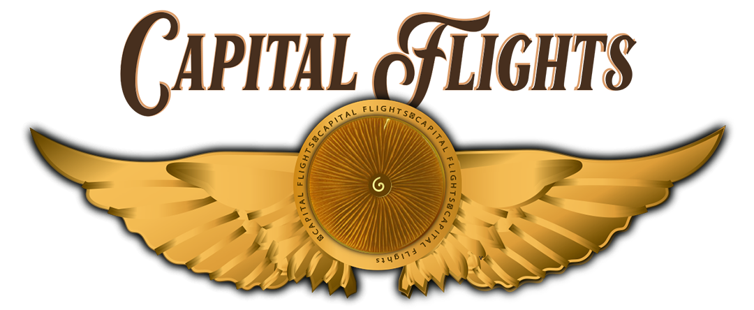 Original winged Capital Flights wordmark