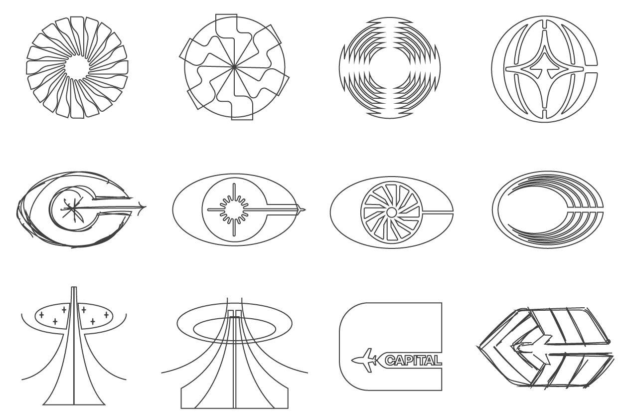 Radial and aviation identity sketches