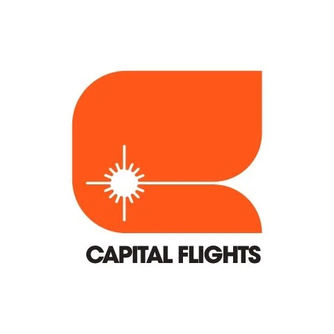 Capital Flights logo concept 7: Rounded orange monogram
