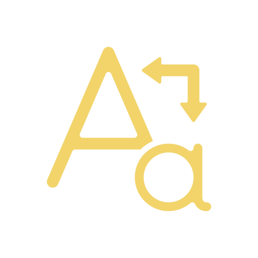 Letter A and lowercase a with an arrow pointing left, connected by a curved arrow