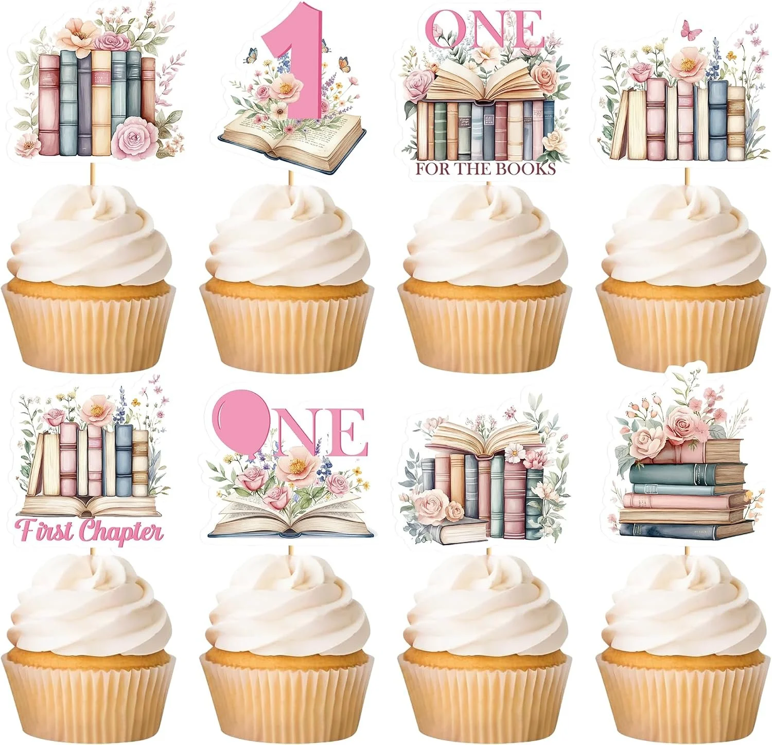 Birthday Party Idea One for the Books Cupcake Topper.jpg