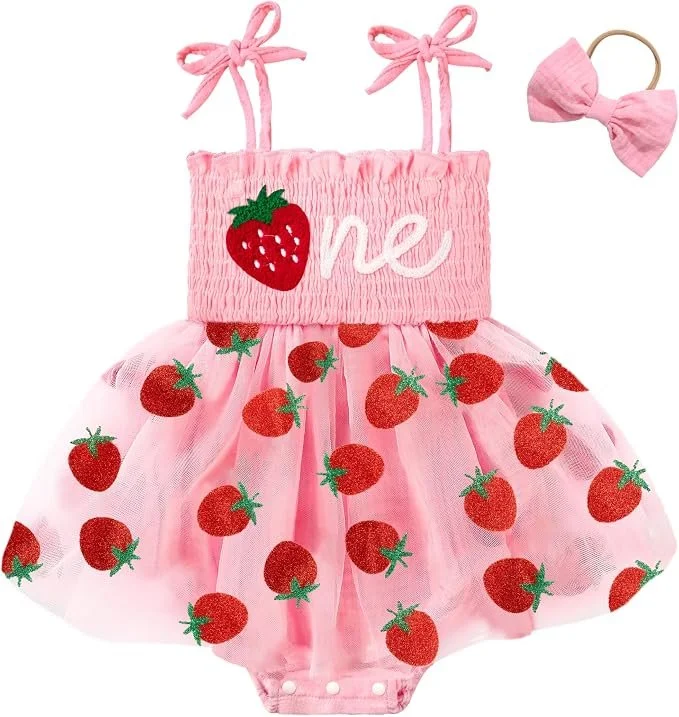 Berry First Birthday Party Outfit Idea Strawberry Dress.jpg