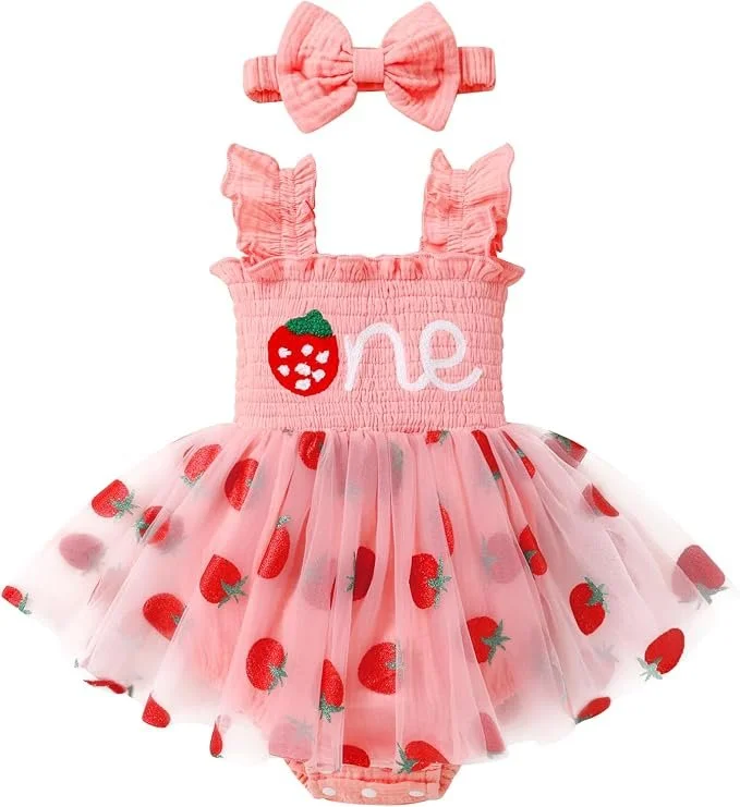 Berry First Birthday Party Outfit Strawberry One Dress.jpg