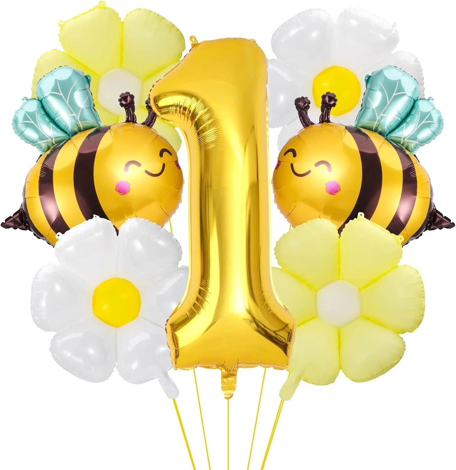 Birthday Party Idea First Bee Day Daisy and Bee Balloons.jpg