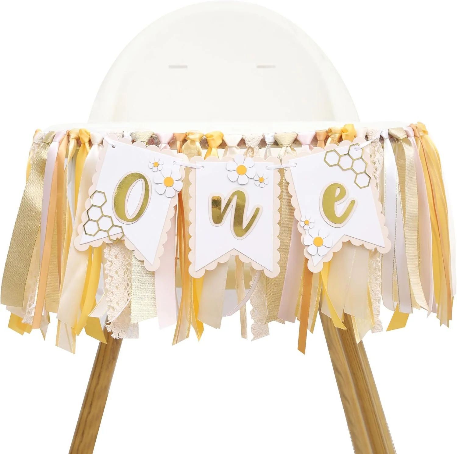 Birthday Party Idea First Bee Day Highchair Banner.jpg