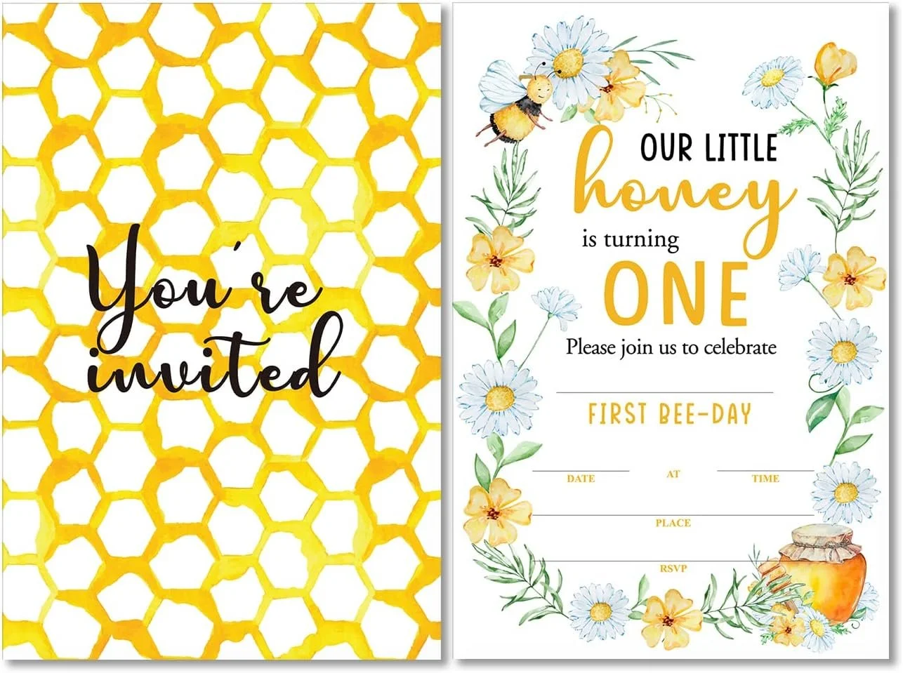 Birthday Party Idea First Bee Day Invitation.jpg