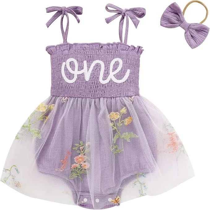Birthday Party Idea Wildflower Birthday Outfit Purple Tulle Romper.jpg
